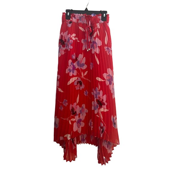 Red Floral Draped Skirt by Calvin Klein / Never Been Used / Size M - Picture 2 of 3